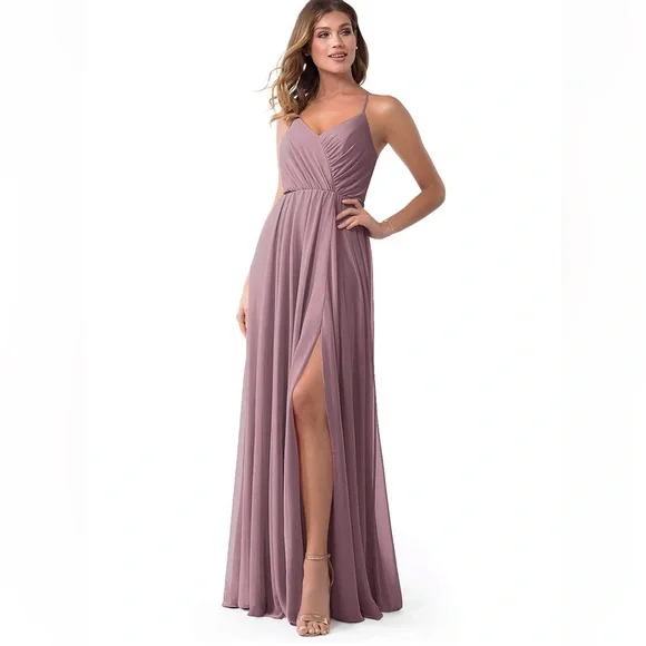 blue dress for baby girl Champagne Satin Square Neck Sleeveless Column Long Bridesmaid Dresses, CB0292 US16 / Custom Color(Leaving A note) main image 1